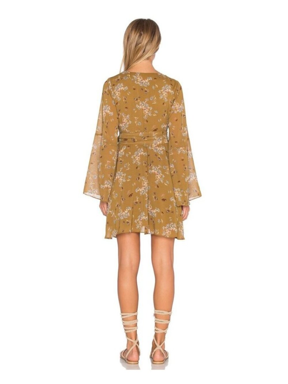 Free People Lilou Wrap Dress Toffee Combo - Picture 2 of 7